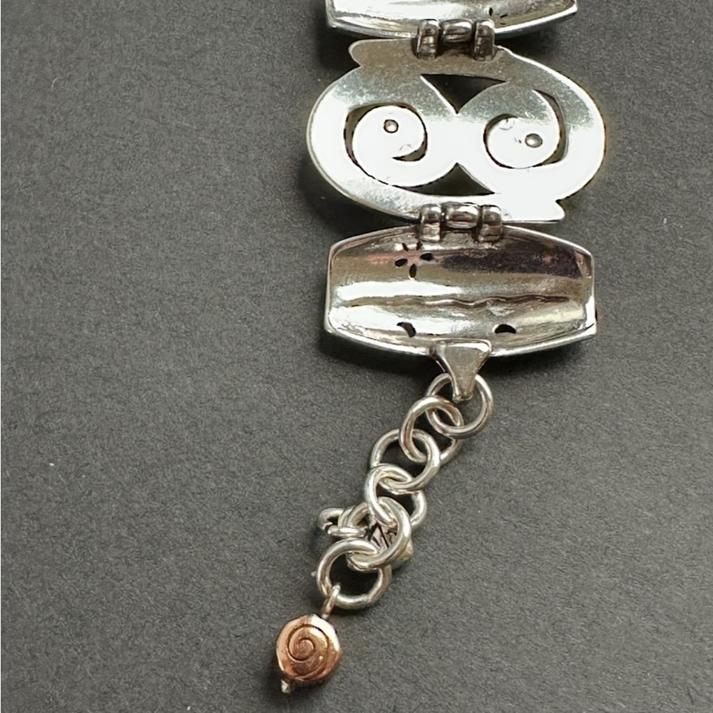 Brighton Bracelet Pablo's Passion Scroll Floral Wide Link Silver Plated 7.5" - Picture 7 of 10